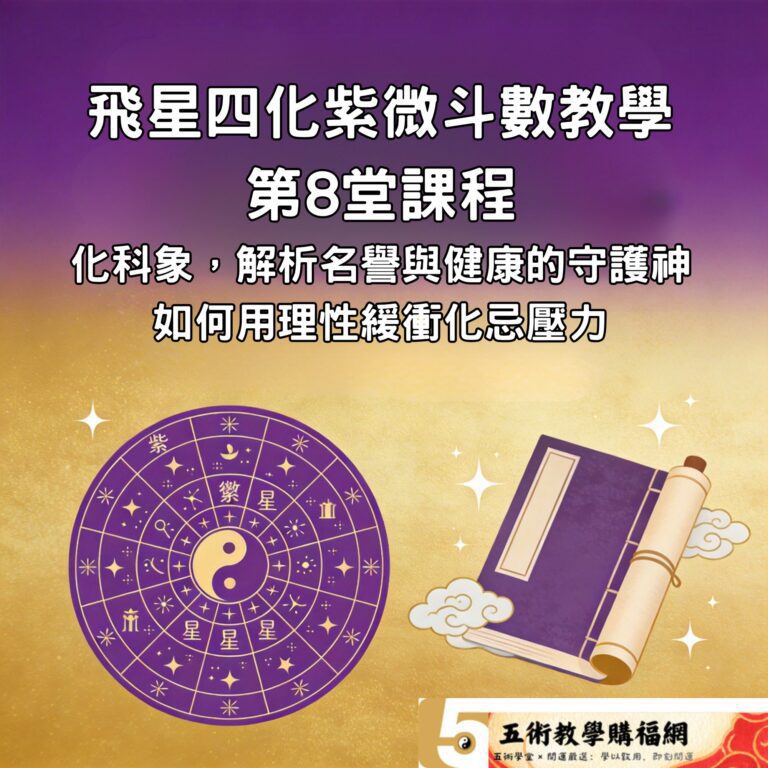 飛星四化紫微斗數教學：第8堂課程化科象，解析名譽與健康的守護神，如何用理性緩衝化忌壓力