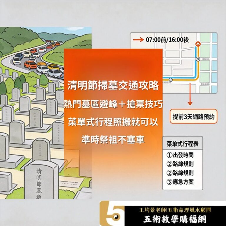 清明節掃墓交通攻略 熱門墓區避峰＋搶票技巧 菜單式行程照搬就可以 準時祭祖不塞車
