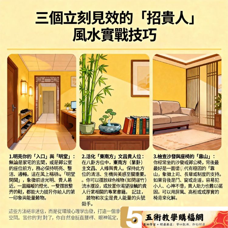 三個招貴人風水技巧,改變運勢