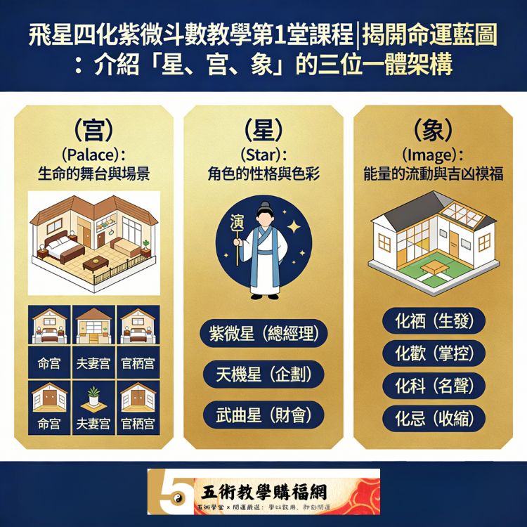 飛星四化紫微斗數教學：第1堂課程|揭開命運藍圖，掌握星宮象三位一體