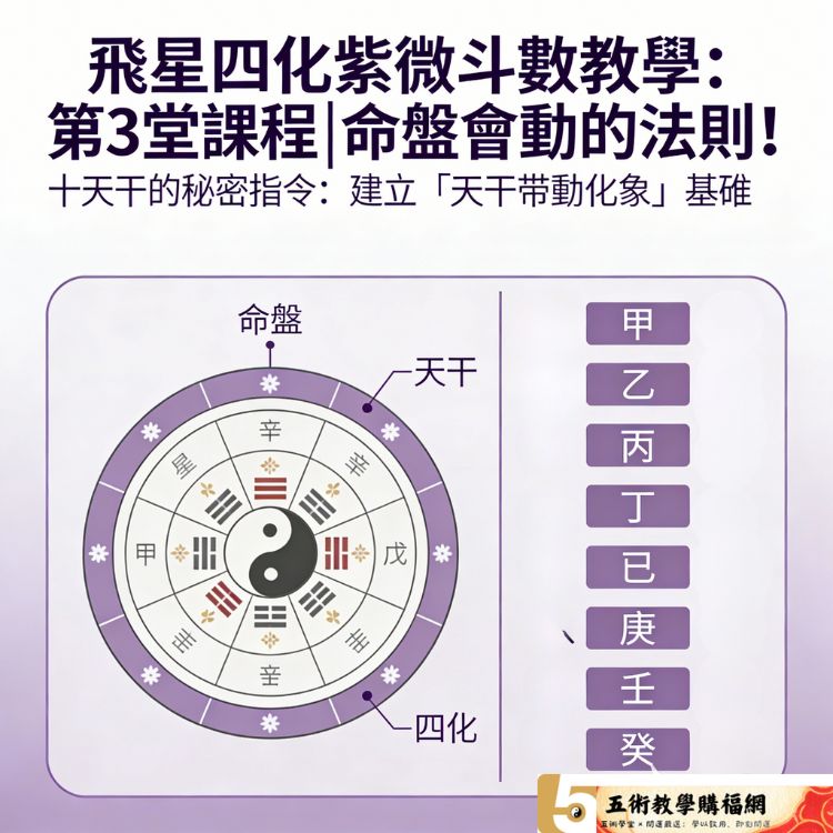 飛星四化紫微斗數教學：第3堂課程|命盤會動的關鍵！建立「十天干帶動星