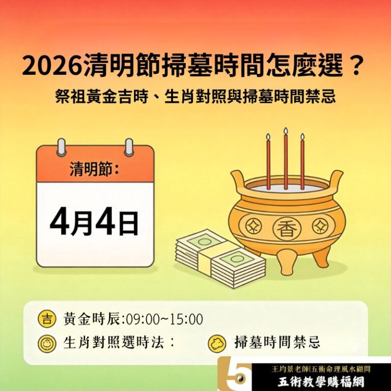 2026清明節掃墓時間怎麼選？祭祖黃金吉時、生肖對照與掃墓時間禁忌