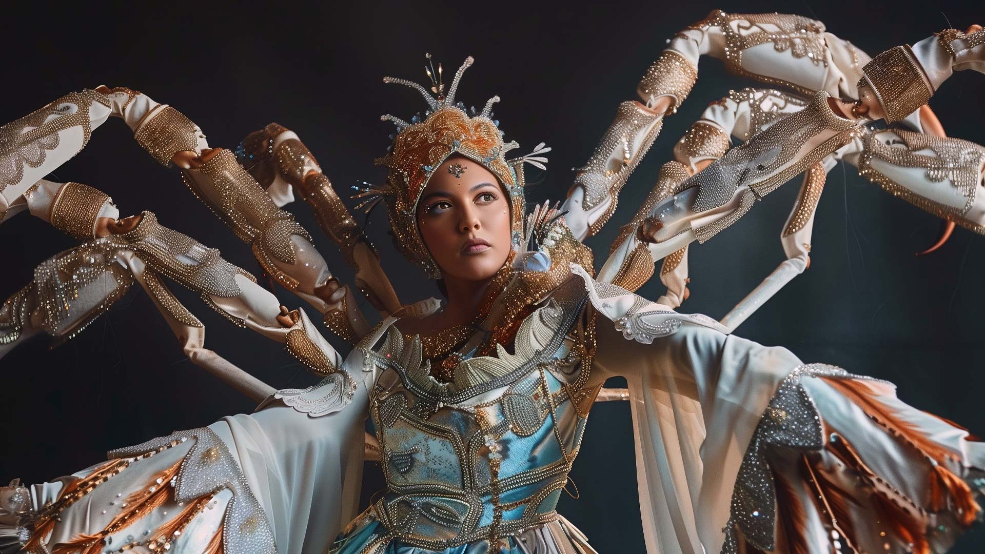 華麗服裝表演，藝術幻想服裝設計